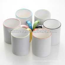 Blank sublimation rim and handle color coated mug